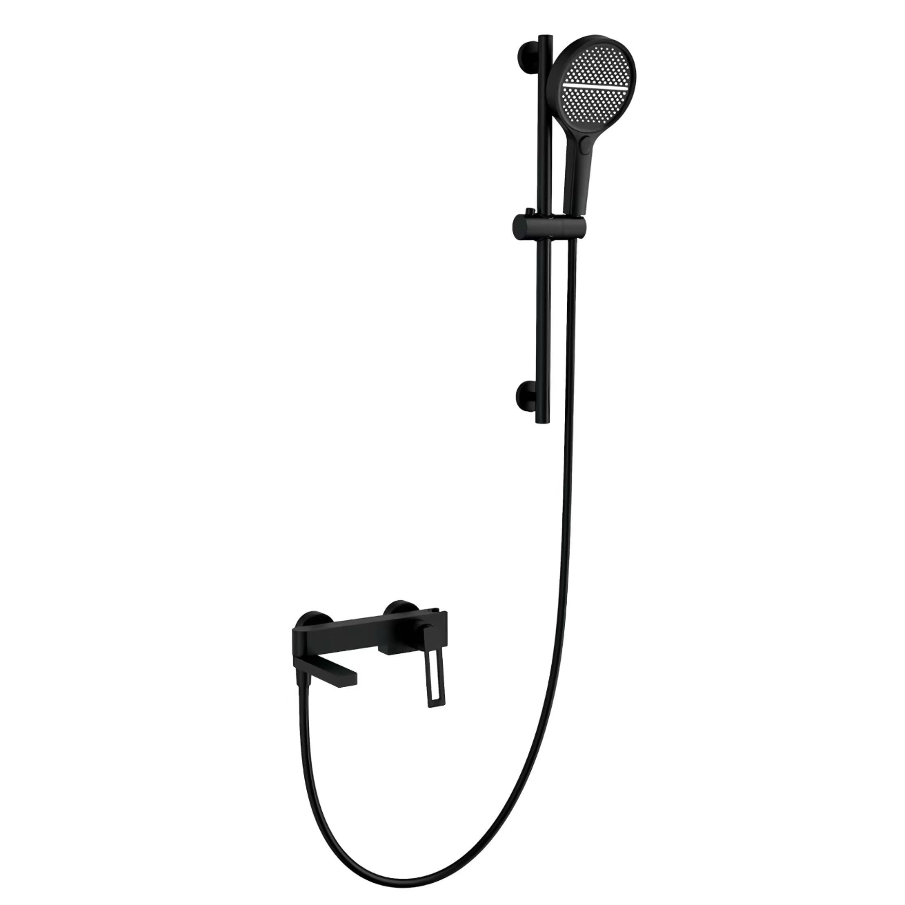 Black Minimalist Yika Amusowo Shower Head Pẹlu Giga tolesese