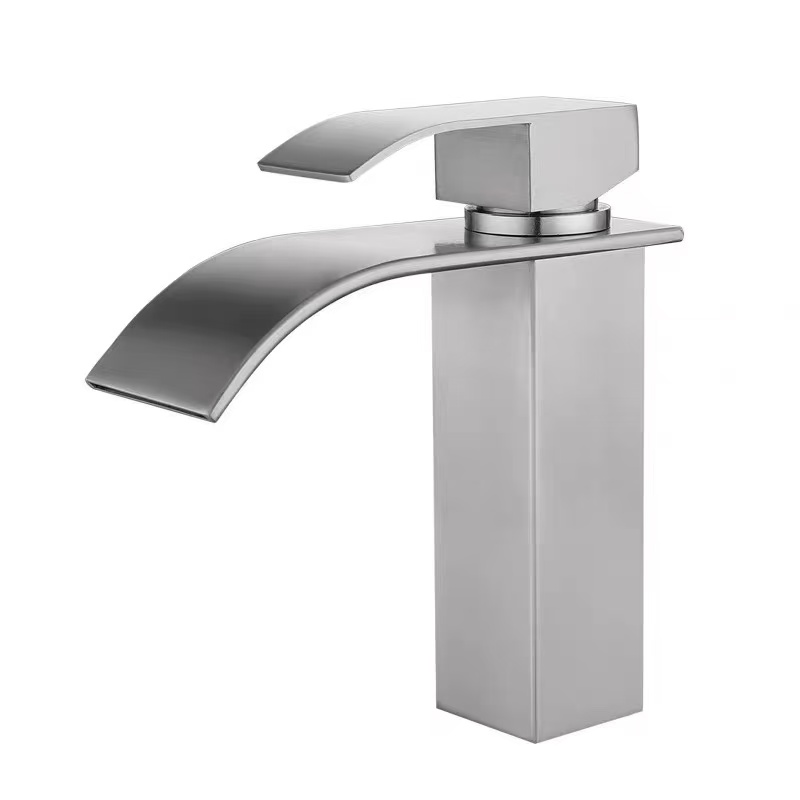 Ti ha Square Waterfall-Style Washbasin Faucet