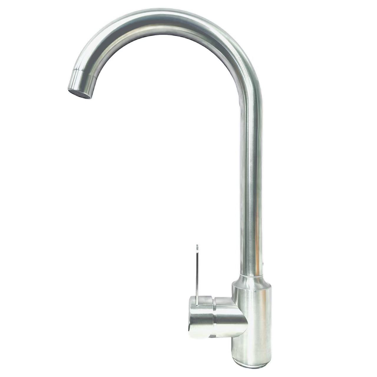 Ti fẹlẹ Irin alagbara, irin Slim Nikan-Imudani Yiyi Ifọwọ Faucet Ti fẹlẹ Irin alagbara, irin Slim Nikan-Imudani Yiyi Ifọwọ Faucet