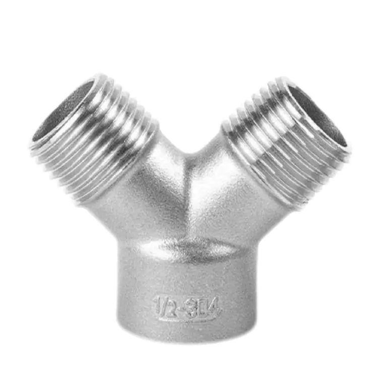 BSP Alagbara Irin Obirin-obirin-Male Y-Iru Pipe Tee