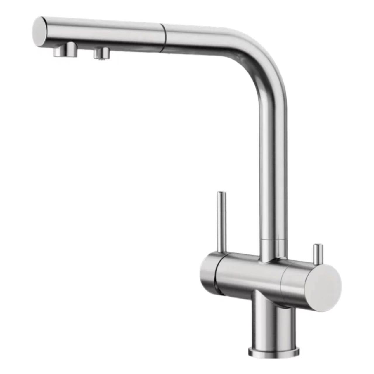 Iṣakoso-meji, Imudani Faucet Omi Isọ Idana Jade Iṣakoso-meji, Imudani Faucet Omi Isọ Idana Jade