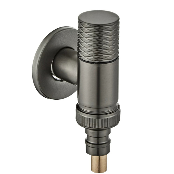 Gun Gray Knurled Handle Water Duro Angle àtọwọdá