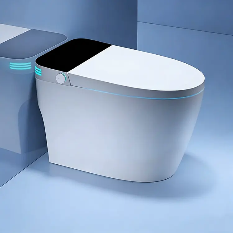 LED Digital Ifihan Aifọwọyi ideri Flip-Top foomu Shield Siphon Smart igbonse