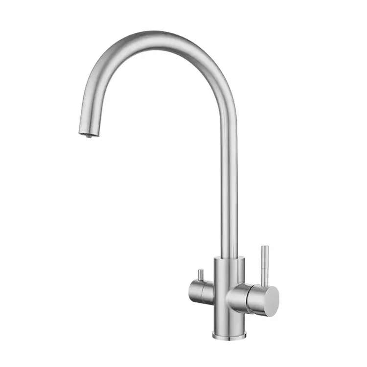 Swan Ọrun 3-in-1 Idana Gbona ati Tutu Faucet Swan Ọrun 3-in-1 Idana Gbona ati Tutu Faucet